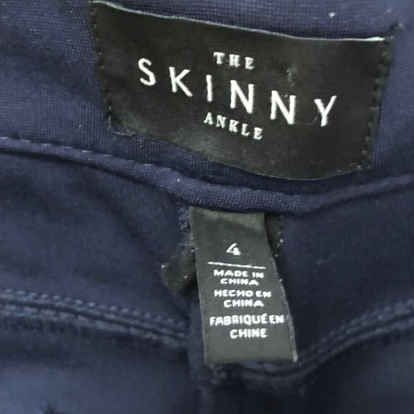 WHITE HOUSE BLACK MARKET THE SKINNY NAVY PANTS SIZE 4 - Picture 2 of 6